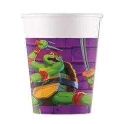 Gobelets en papier violets Tortues Ninja, 8 pièces, 200 ml, FSC