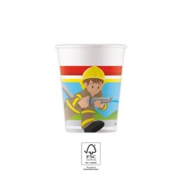 Fireman Rescue paper cup 8 pcs 200 ml FSC