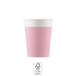 Colour Unicolour Pink, Paper Cup 8 pcs 200 ml FSC