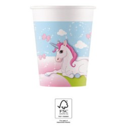 Unicorn Castle paper cup 8 pcs 200 ml FSC