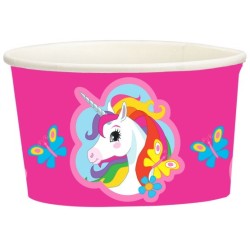 Pots à glace en papier Licorne 8 pièces 270 ml