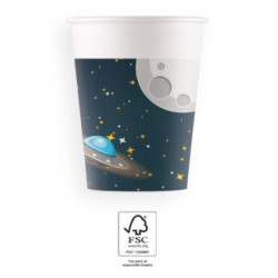 Space Rocket Space paper cup 8 pieces 200 ml FSC