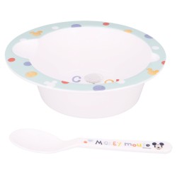 Disney Mickey  baby micro deep plate + spoon set