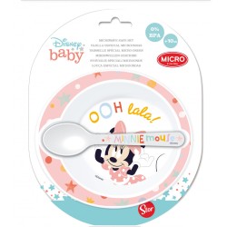 Disney Minnie  baby micro deep plate + spoon set