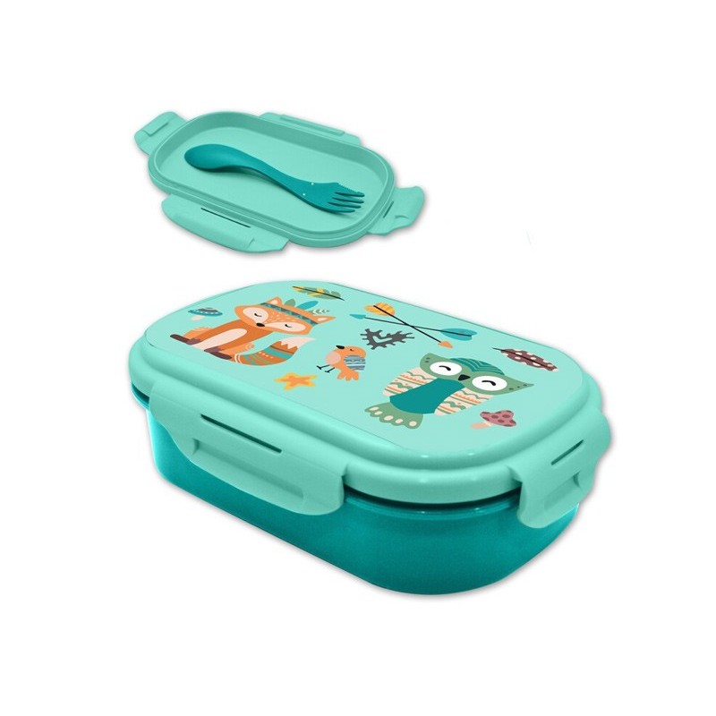 Animals sandwich box + cutlery set