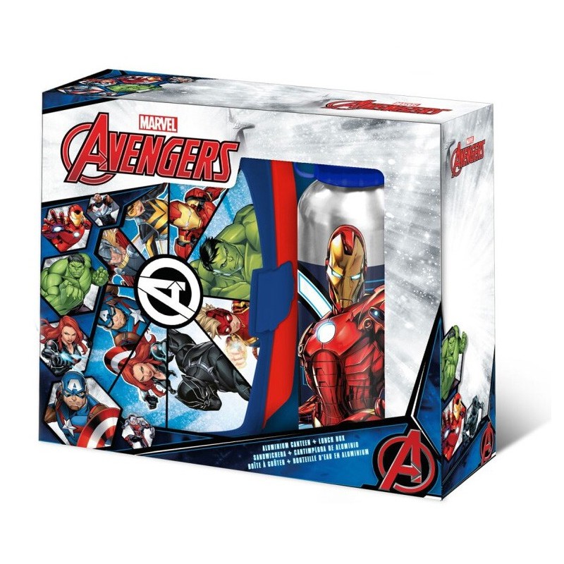 Coffret à sandwich + bouteille en aluminium Avengers Team Spirit