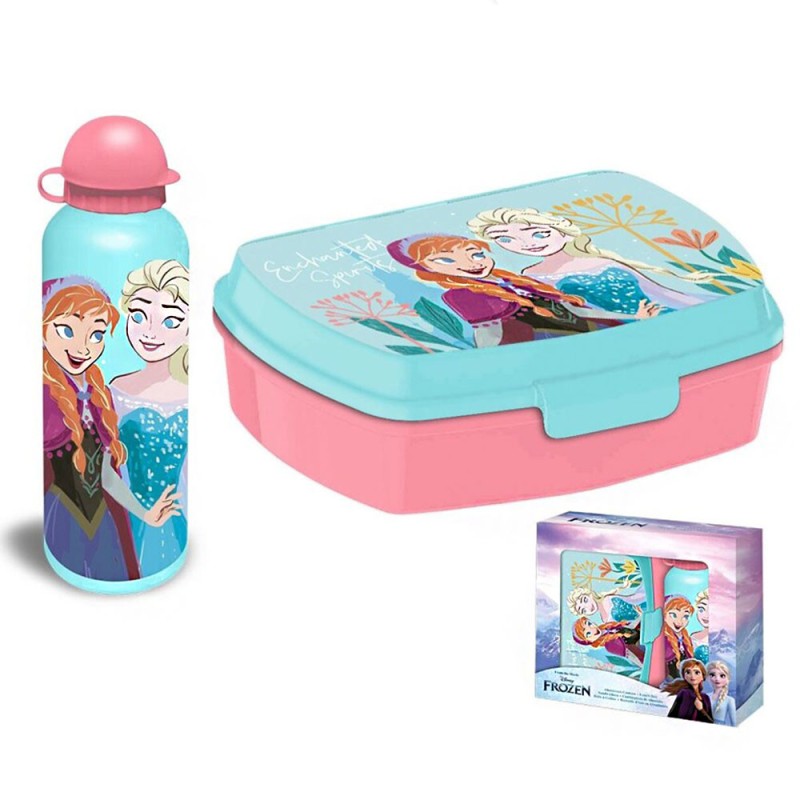 Coffret à sandwich enchanté Disney Frozen + bouteille en aluminium