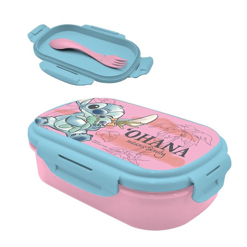 Disney Lilo and Stitch Cheeky sandwich box + cutlery set