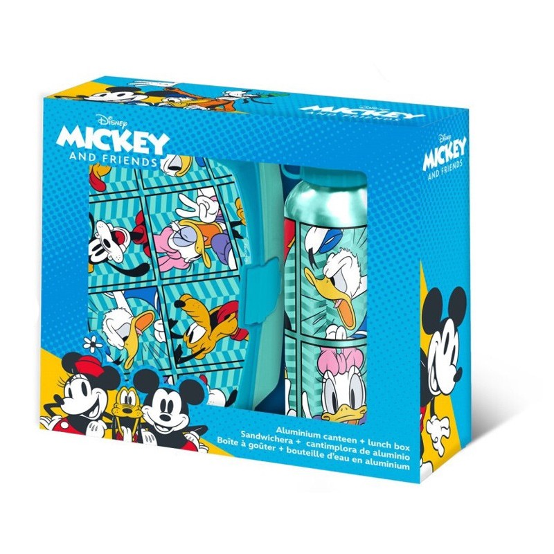 Coffret à sandwich + bouteille en aluminium Disney Mickey Friends