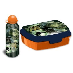 Jurassic World sandwich box + aluminum bottle set