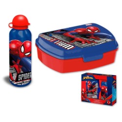 Spiderman Wall sandwich box + aluminum bottle set