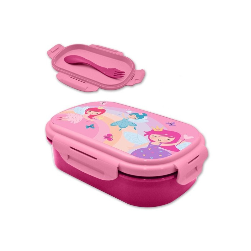 Fairy princess sandwich box + cutlery set