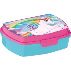 Boîte à sandwich en plastique amusante avec motif licorne arc-en-ciel