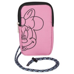 Étui pour téléphone portable Disney Minnie Pink, sac à bandoulière 18 cm