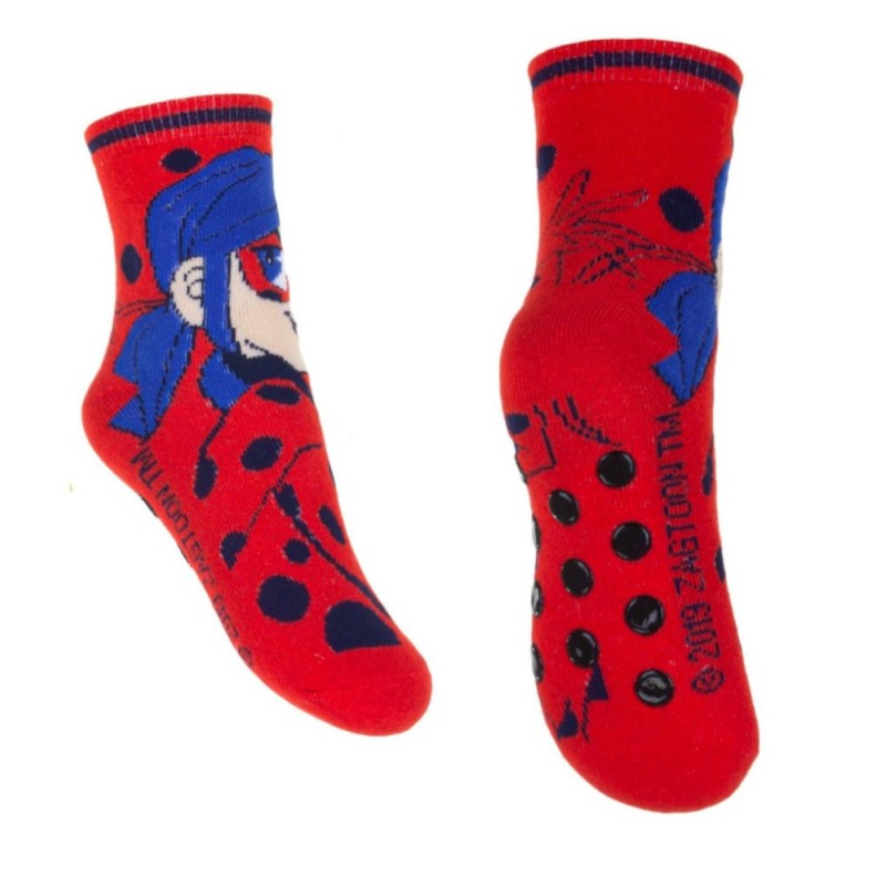 Chaussettes épaisses pour enfants avec semelle antidérapante Miraculous Tales of Ladybug et Chat Noir Étoiles 31/34