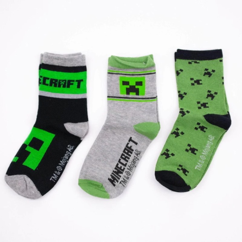 Minecraft Creeper kids socks 31/34