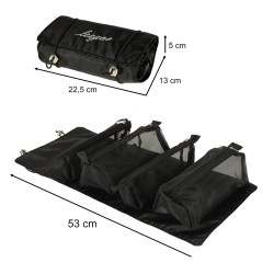Sac à cosmétiques de voyage pliable amovible rétractable 4 en 1 grande capacité portable noir