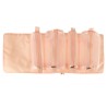 Sac à cosmétiques de voyage pliable amovible roll up 4en1 grande capacité portable rose
