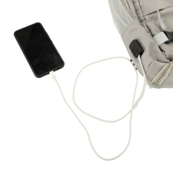 Sac à dos de voyage d'avion câble USB étanche 45x16x28cm gris
