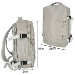 Sac à dos de voyage d'avion câble USB étanche 45x16x28cm gris
