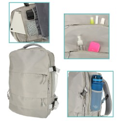 Sac à dos de voyage d'avion câble USB étanche 45x16x28cm gris
