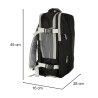 Sac à dos de voyage d'avion câble USB étanche 45x16x28cm noir
