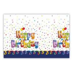 Happy Birthday Multicolor Happy Birthday plastic tablecloth 120x180 cm