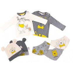 Ensemble 7 pièces T-shirt + bonnet et bavoir pour bébé Disney Winnie l'ourson 86/92 cm