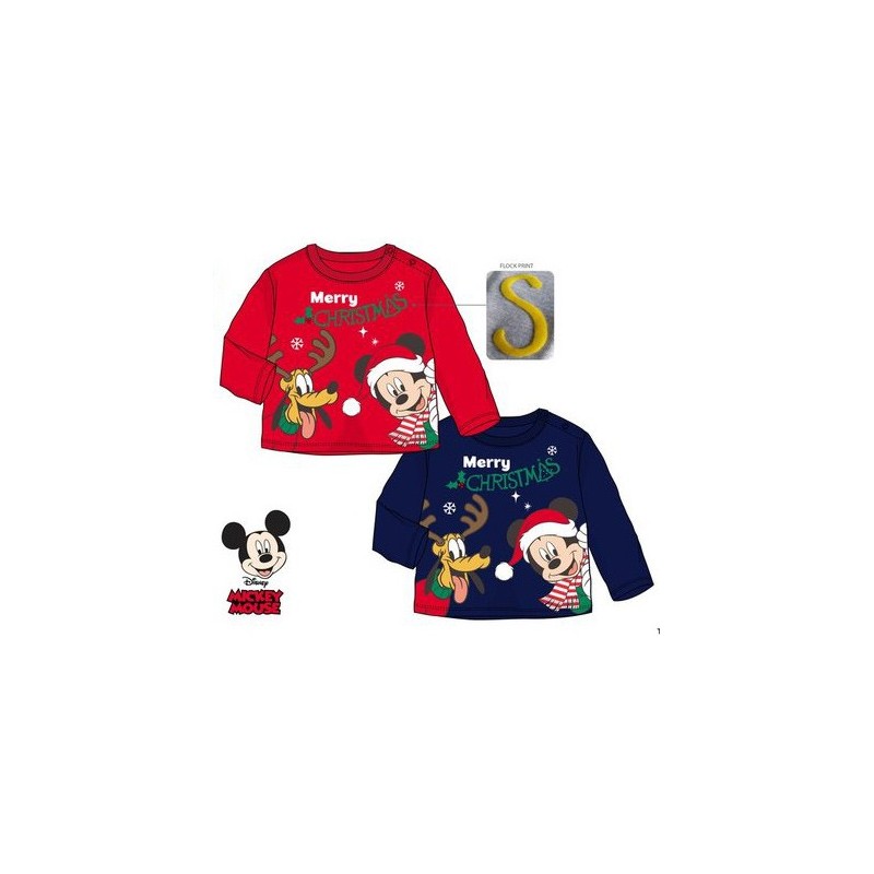 T-shirt de Noël Disney Mickey pour bébé, haut 6-24 mois