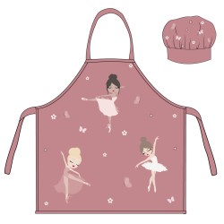 Ballet Ballerina kids apron 2-piece set