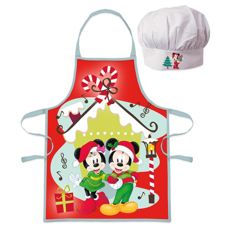 Disney Minnie  and Mickey Christmas Kid Apron 2 Piece Set