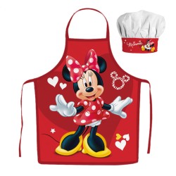 Ensemble tablier 2 pièces pour enfants Disney Minnie Red Hearts