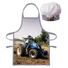 Ensemble de 2 tabliers pour enfants bleu tracteur