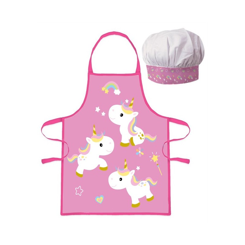 Unicorn Magic Wand children's apron 2-piece set