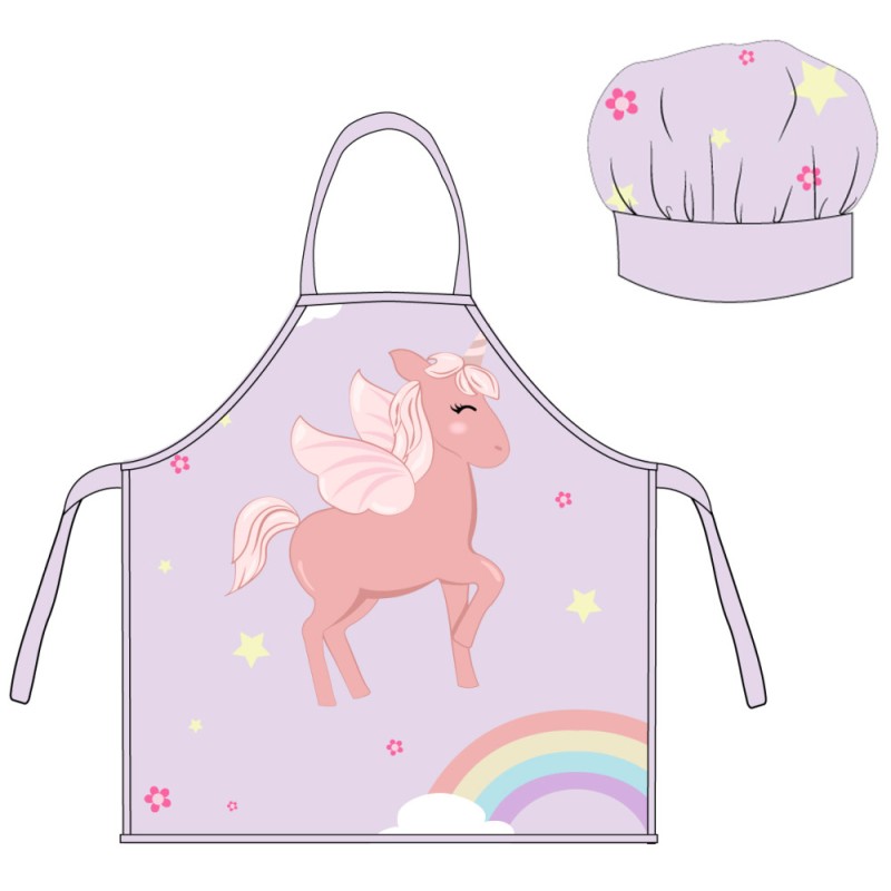 Unicorn Rainbow kids apron set 2 pieces