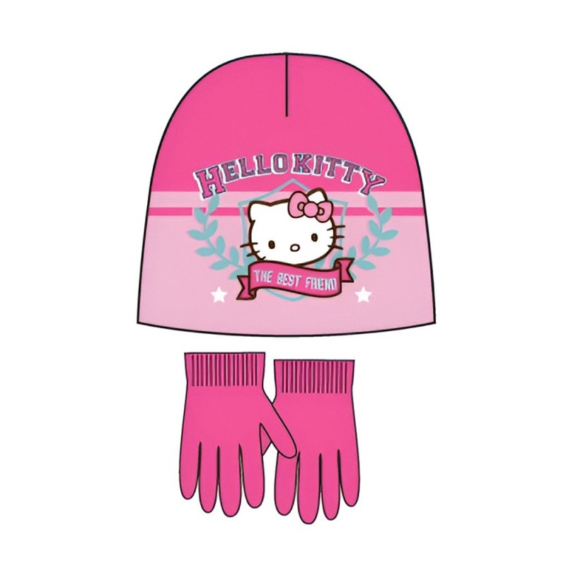 Ensemble bonnet et gants Hello Kitty Best pour enfants 52 cm