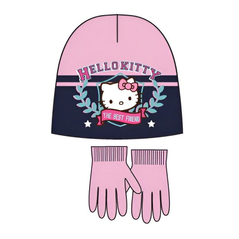 Ensemble bonnet et gants Hello Kitty Best pour enfants 52 cm