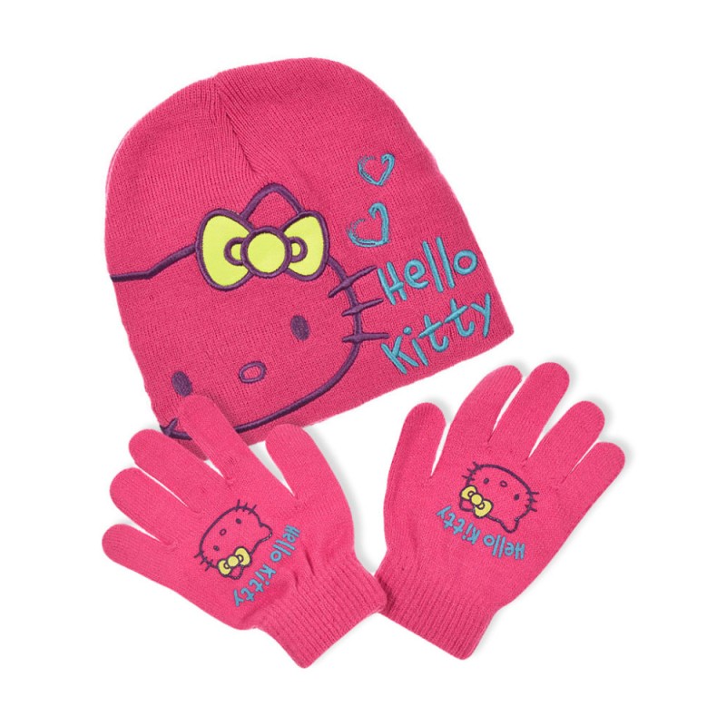 Ensemble bonnet et gants pour enfants Hello Kitty 54 cm