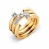 Victoria Gold-colored white stone 3-piece ring set