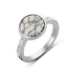 Victoria Silver-colored white patterned ring