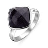 Victoria Silver-colored ring with black stone