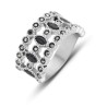 Victoria Silver Colored Ring with Black Stone