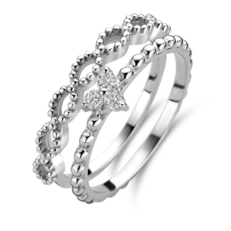 Victoria Silver-colored ring set