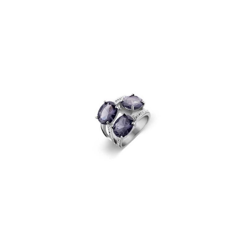 Victoria Silver-colored blue stone ring