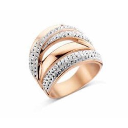 Victoria Rose gold color ring with white stones