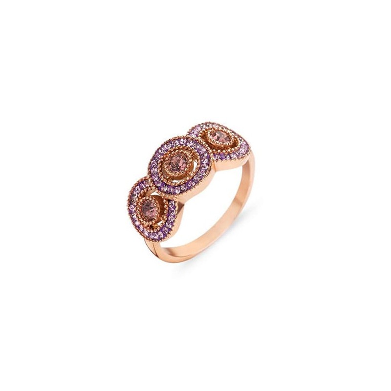 Victoria Rose Gold Colored Pink Stone Ring