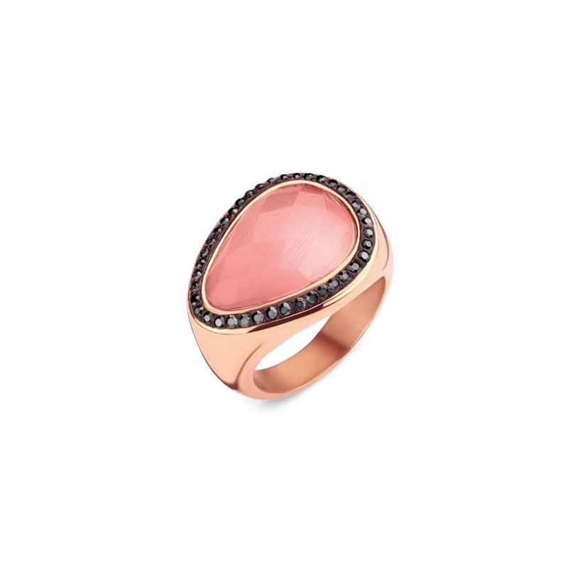 Victoria Rose gold colored pink stone ring