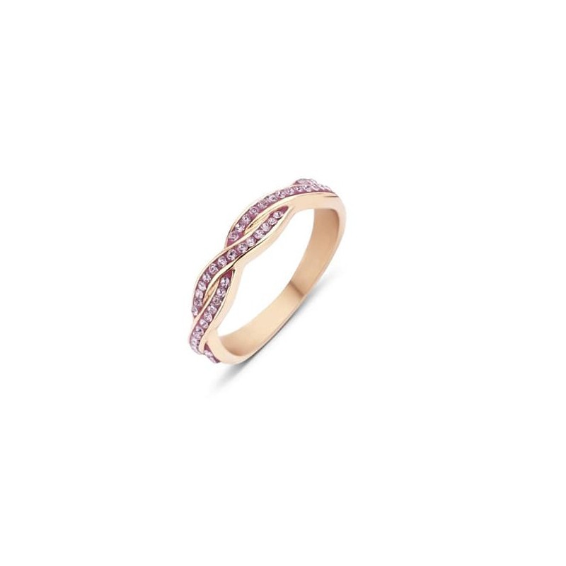 Victoria Rose gold colored pink stone ring