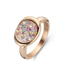 Victoria Rose gold colored gemstone ring