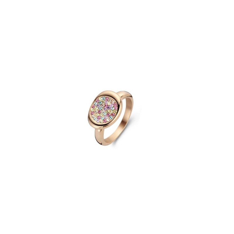 Victoria Rose gold colored gemstone ring